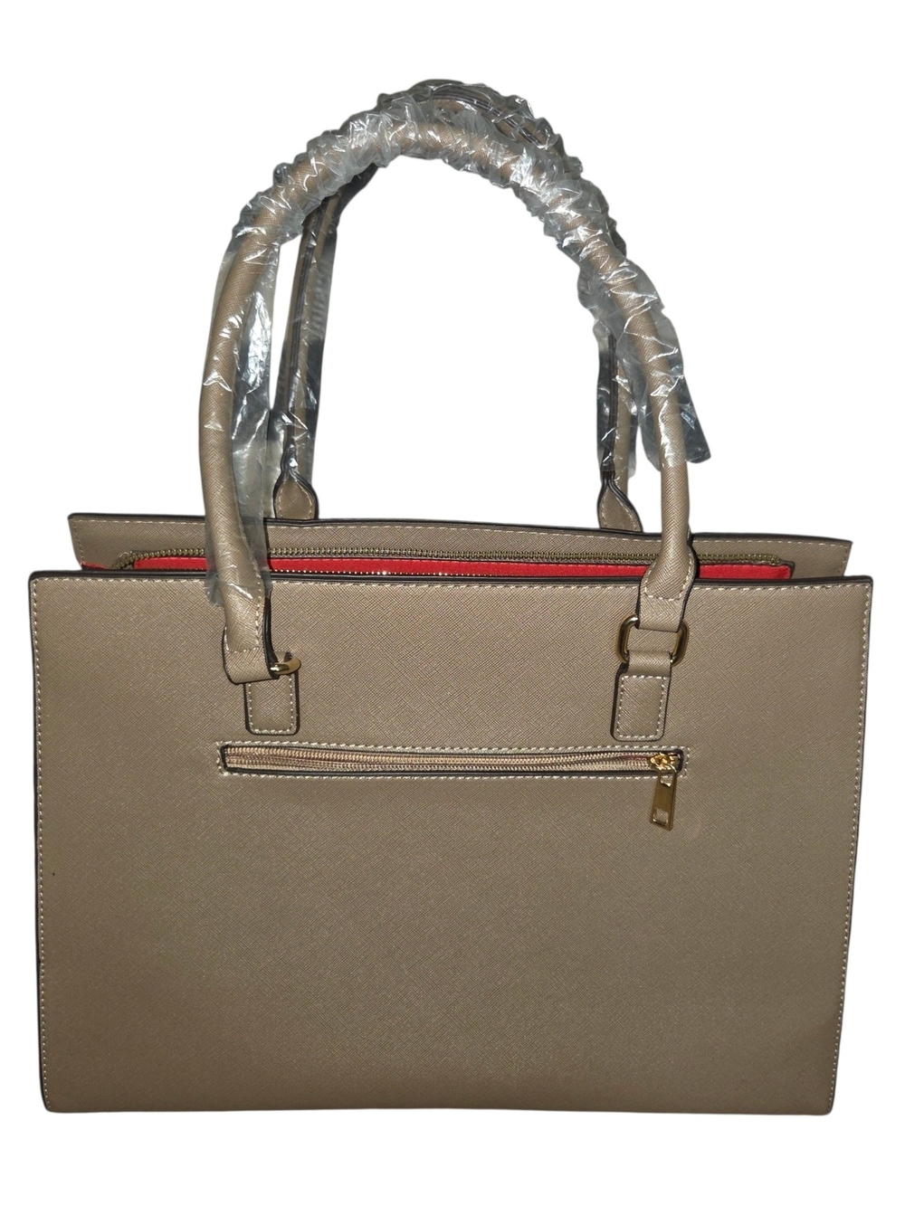 Marilyn Monroe Beige Satchel with Black and Red Center Stripe - Picture 3 of 13